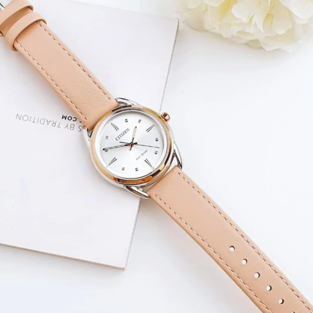 Citizen Women's Dress Classic Eco-Drive Beige Leather Watch 36mm - Picture 4 of 6
